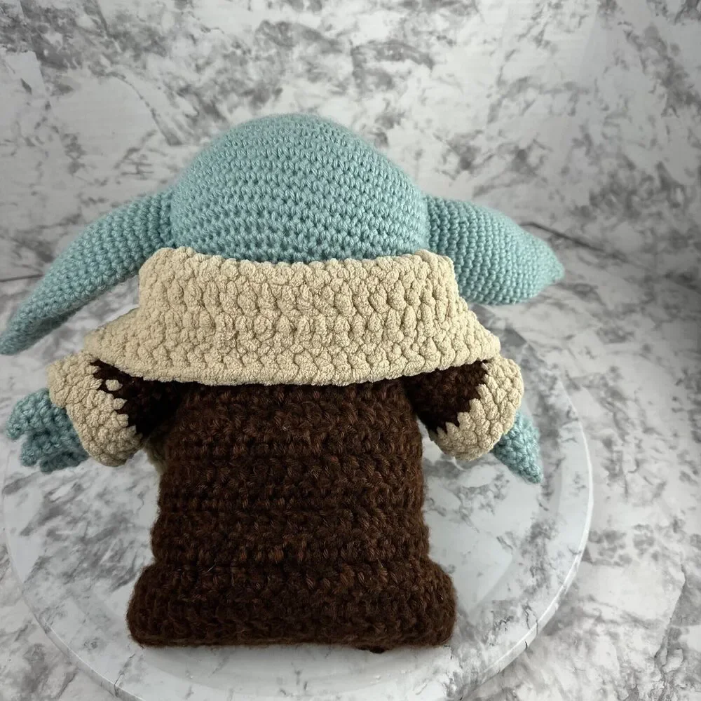 Star Wars Mandalorian Grogu The Child Baby Yoda Handmade Crochet‎ Plush Doll